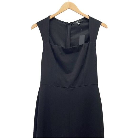NWT Lulus Enticing Endeavors Wide Leg Square Neck Jumpsuit in Black Size Medium - Picture 6 of 14